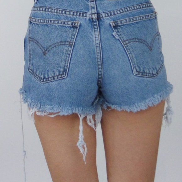 Vintage smiley face denim shorts - Picture 4 of 4